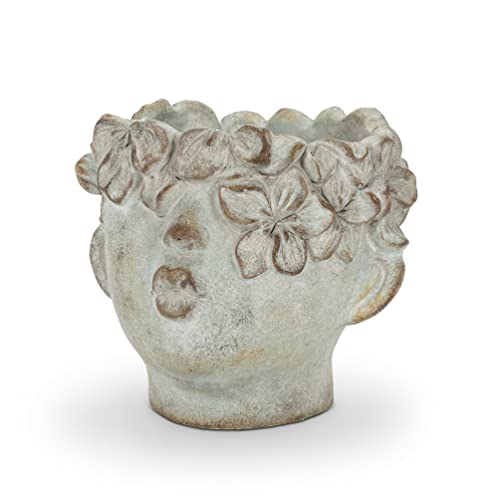 212 Main 7 in. Kissing Face Planter, Grey - Small