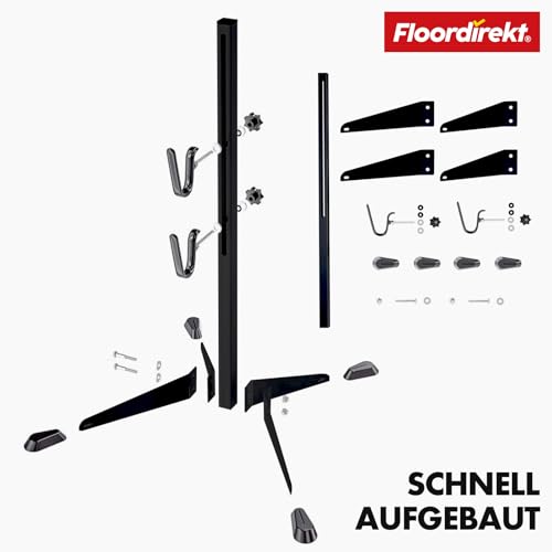 Floordirekt Verstellbarer Fahrradständer mit Gummihaken Fahrrad Montageständer, Fahrradständer, Wartungsständer mit Haken, Fahrradhalter, Montageständer, (Leon)
