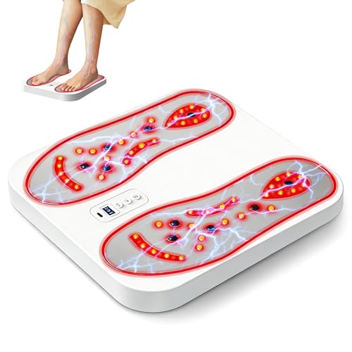 Appareil de Massage des Pieds avec Chauffage, Appareil de Massage des Pieds EMS électrique avec 8 Modes et 20 Niveaux D'intensité, Favorise la Circulation...
