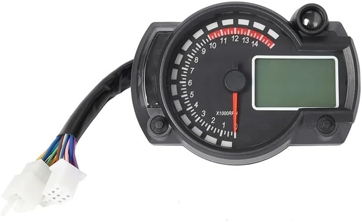 Motorcycle Speedometer Gauge Universal Digital Motorcycle RX2N Odometer Tachometer Meter Instrument Adjustable MAX 299KM/H 7colors Dashboard
