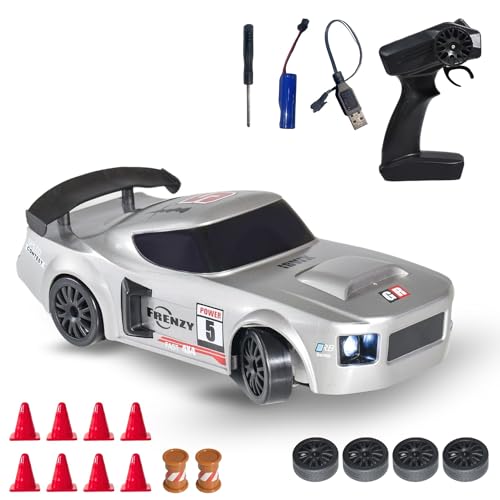 Image of L.O.T TOYS Flare Remote Control Car | 20Kmph, 2.4Ghz | Rc, Remote, Rc Drift Car, 4 Wheel Drive, Boost Mode, Long Range Remote, Hard Plastic Top with LED Head Light (Underground Grey)