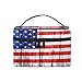 Produktbild Kosmetiktasche im Vintage-Stil, amerikanische Flagge, zum Aufhängen, Kulturbeutel, mit blauem Stern, tragbar, große Kapazität, Reise-Make-up-Tasche, Aufbewahrungstasche für Mädchen und Damen