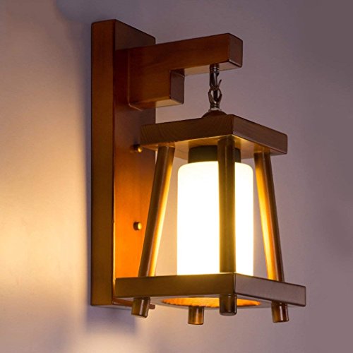 Lámpara de pared creativa de madera para iluminar pasillos oscuros 2