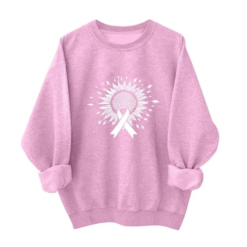 Sweatshirt Ruban Rose tenue quotidienne décontractée automne hiver