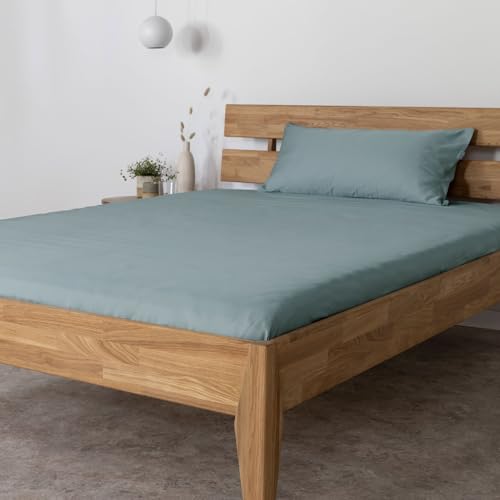 AGAPIE - Bambus Lyocell Spannbettlaken 160x200x35 cm - Salbei-Grün, 100% Bio Oeko-Tex 100, für Allergiker, Antibakteriell, Ganzjahres-Bettwäsche, Atmungsaktiv, Geruchshemmend, Besonders sanft