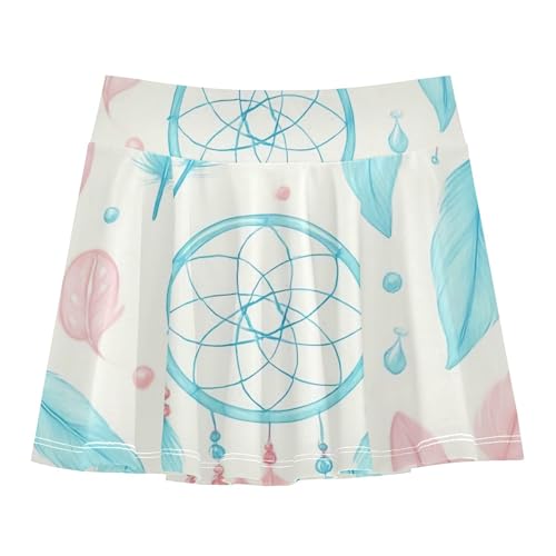 Joisal Pastel Pink Dreamcatchers Feathers Skirts with Shorts Flowy Athletic Shorts for Girls Skorts Pleated 4t