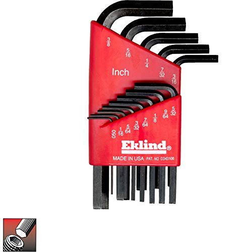 Eklind 10113 Hex-L Key Allen Wrench - 13Pc Set Sae Inch Sizes .050-3/8 Short Series #TOP4