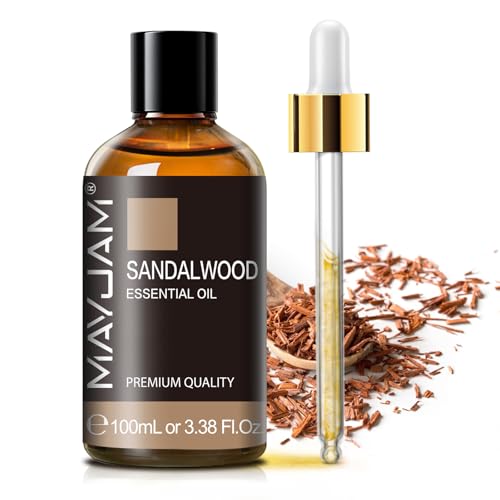 Ätherisches Öle Sandelholz 100ML MAYJAM Sandelholzöl 100% Rein Ideal für Klarheit der Inspiration Aromatherapie Diffuser Duftöl Massage