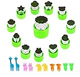 Vegetable Cutters Shapes Set, 12pcs Stainless Steel Mini Cookie Cutters, Vegetable Cutter and Fruit