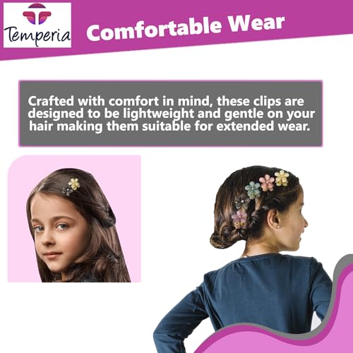 Image of TEMPERIA (10 pcs) Hair Clips for Girls Women & Kids - Clutcher Clutches Claw Clip Accessories - Small, Stylish and Fashionable (Multicolour) (DN01)