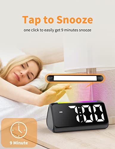 Netzu Digital Alarm Clocks For Bedrooms, Bedside Clocks With Rgb Night Light, Rainbow Time, Large Display, Usb Charger, Dual Alarm, Snooze, Led Desk Dimmable Alarm Clock For Kids Teens Boys Girls #TOP4