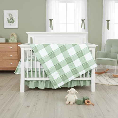 HNHUAMING 4-Piece Crib Bedding Set for Girls Boys, Baby Crib