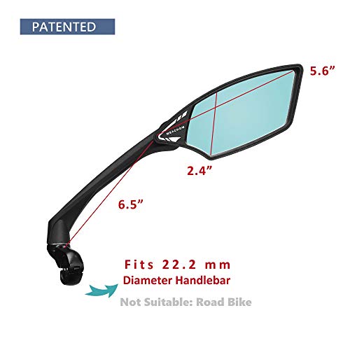 Meachow New Scratch Resistant Glass Lens,Handlebar Bike Mirror, Rotatable Safe Rearview Mirror, Bicycle Mirror, (Blue Right Side) Me-006Rb #TOP6