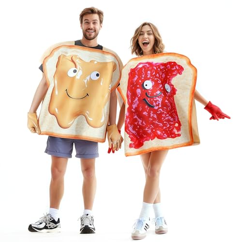 TailTales Peanut Butter and Jelly Couple Costume | 2025 Funny Couples Halloween Costumes for Adults