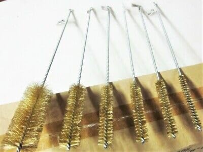 TM USWWAGOODS Replacement For/Fits 6pc 16"; BRASS WIRE ROUND TUBE GUN CLEANING BRUSHES 3/8";-1-1/2"; BRUSH ASSORTMENT