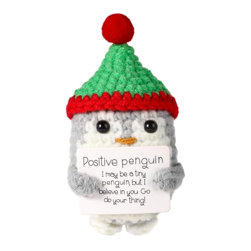 Gehäkelte Weihnachtsmütze 16 Positiver Pinguin mit Weihnachtsmütze, Häkeln für Weihnachten...