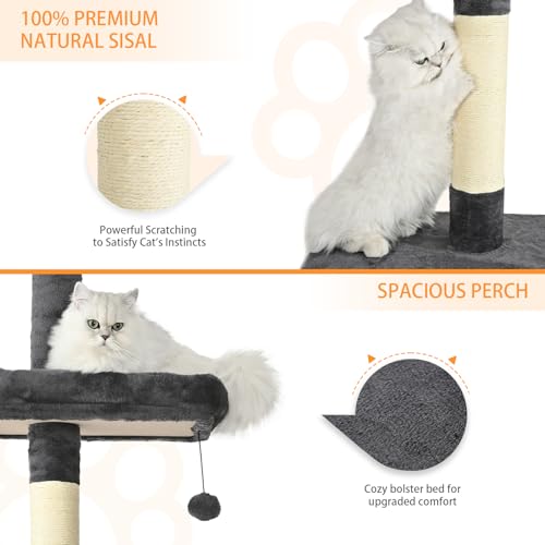 Árbol para Gatos de Piso a Techo con Altura Ajustable 112 in miniatura 3