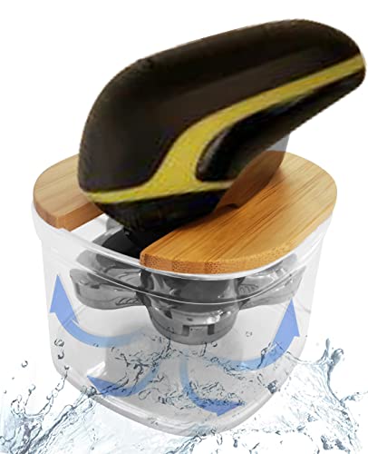 FitSand Bamboo Shaver Rinse Stand Compatible with Telfun Head Shavers