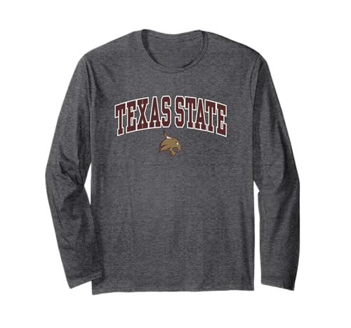 Texas State Bobcats Arch Over Dark Heather Long Sleeve T-Shirt