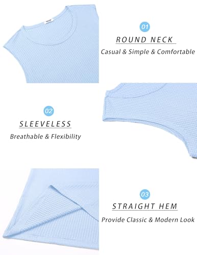 Image of COOFANDY Mens Casual Tank Tops 2 Pack Waffle Knit Sleeveless Shirt Breathable Tank Shirts Summer Muscle Tee
