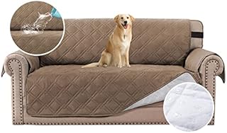 BellaHills 100% Waterproof Chair Covers for Living Room Armchair Covers for Dogs/Pets Leather Couch Cover Furniture Chair Protector with Non-Slip Strap,Machine Washable (Chair 21", Black)