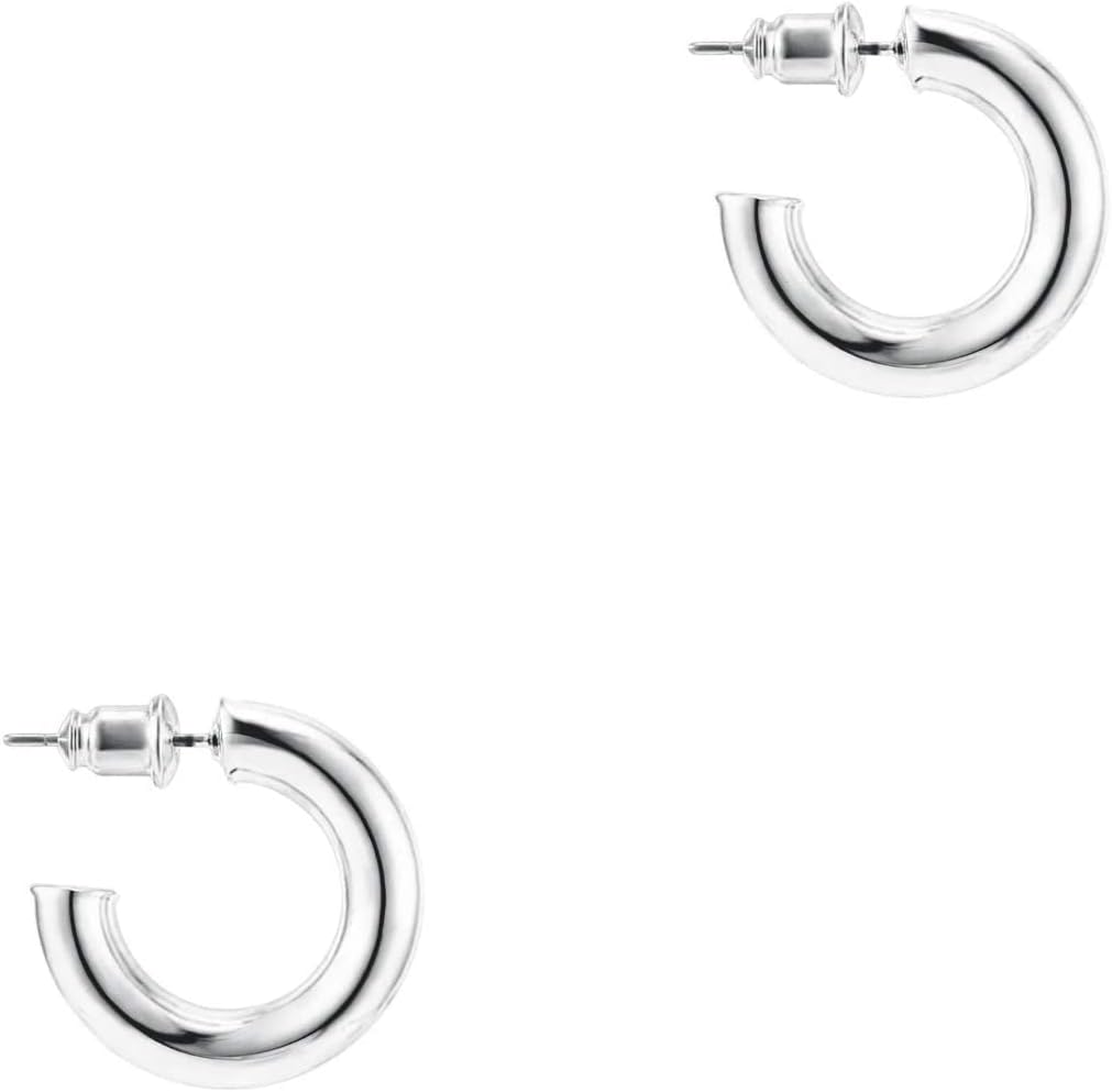 14K Gold Hoop Earrings for Women – Lightweight Gold Colored Hoops Earrings for Women – Trendy Fashion Accessory
