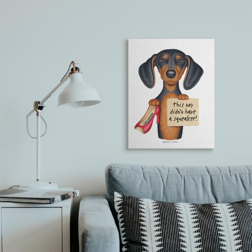 Image of Stupell Industries Funny Dachshund Shoe Joke, 24 x 30 Inch Canvas Wall Art