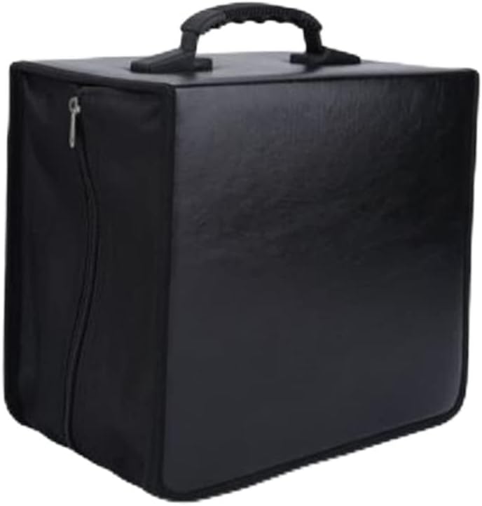 Large Capacity Portable CD DVD Wallet Holder 400 Discs Organizer Lid Sturdy Black Storage Case for Music and Media