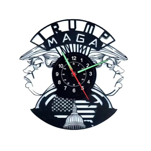 Reloj de Pared Vinilo con Diseño Trump Negro miniatura 1