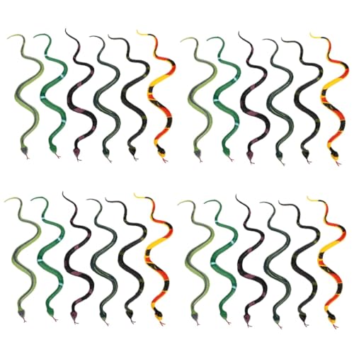 Serpents factices pour farces d'Halloween et décoration de jardin à thème - 24 pièces