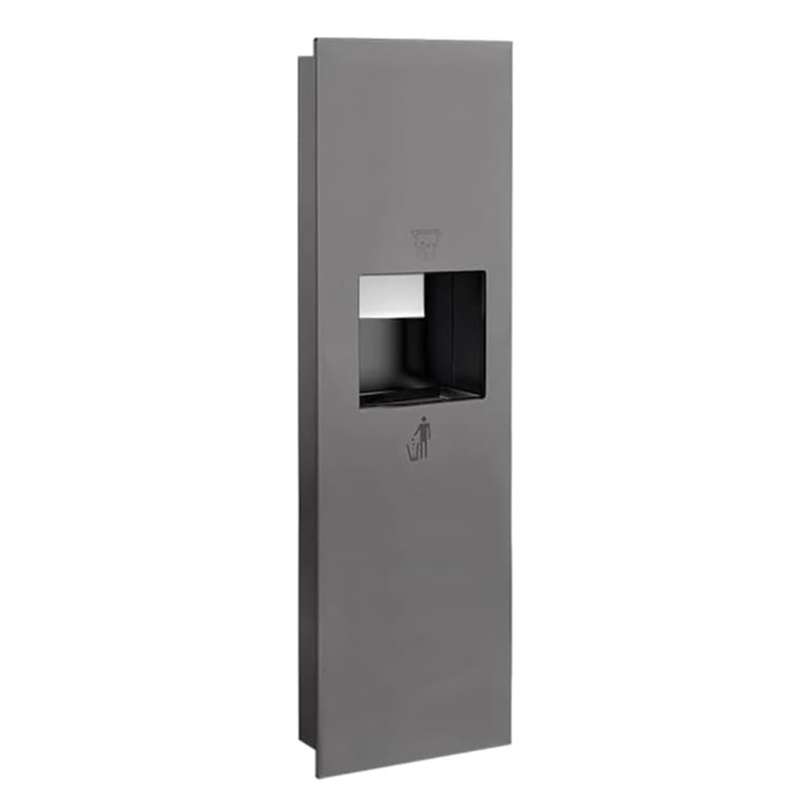 Distributore commerciale di asciugamani di carta da incasso, in acciaio inossidabile, con serratura e asciugacapelli, per servizi igienici pubblici di hotel (grigio, 33 x 120 x 14 cm)