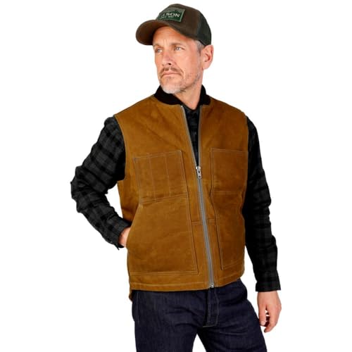 Filson Men's Tin Cloth Insulated Work Vest - Dark Tan