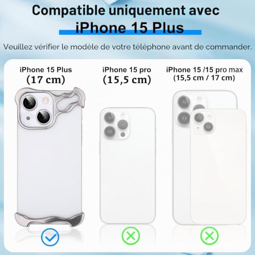 Coque iPhone 15 Plus aluminium rigide évite rayure et casse - 2