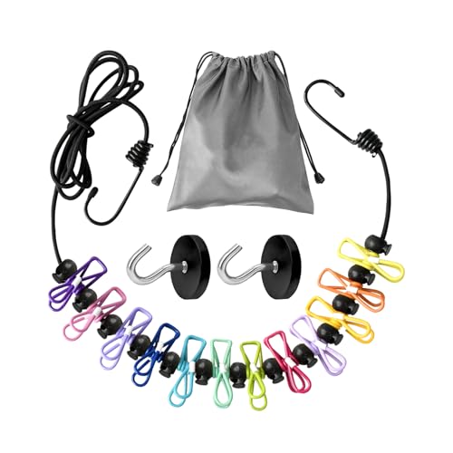 Magnetic Clothesline for Cruise Ship Retractable Portable Clothesline for Travel Travel Clothes line for Cruise Ship Essentials 2026 with 12 Clothes Clips and 2 Strong Rubber Coated Non-Scratch Magnet