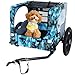 Zefvkip Heavy Duty Collapsible Pet Bike Trailer Foldable Dog/Cargo Carrier for Bicycles, Blue & Grey