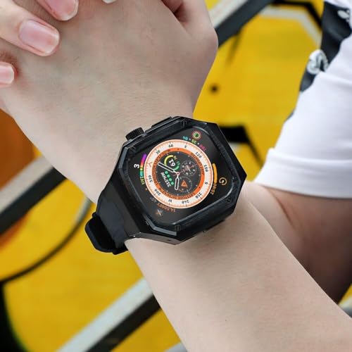 Correa de goma de 49mm y carcasa de metal para Apple Watch Ultra 5
