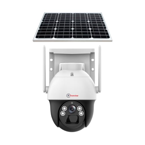 Trueview 4G Sim 4Mp Solar Powered CCTV Security Camera with Solar Panel | Surveillance for Agriculture | Remote Area | Construction Site | Garden (4MP Solar Mini PTZ)