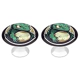 Confezione da 2 pomelli rotondi per armadietti Little Green Dragon's Egg da 2,8 cm, in acciaio inossidabile, con viti, maniglie per porte, accessori da cucina, per armadietti da bagno, armadi, porte e