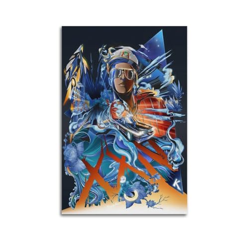 Stampa magica di Bruno Mars, copertina dell'album 24 K, con copertina autografata in edizione limitata, pop hip hop, cantante rap, star, poster estetico, su tela, decorazione da parete per dormitorio