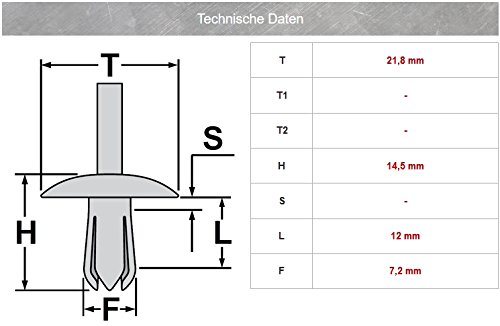 10x Kunststoff Spreizniete Befestigung Clips | 4D0807300 : Amazon 
