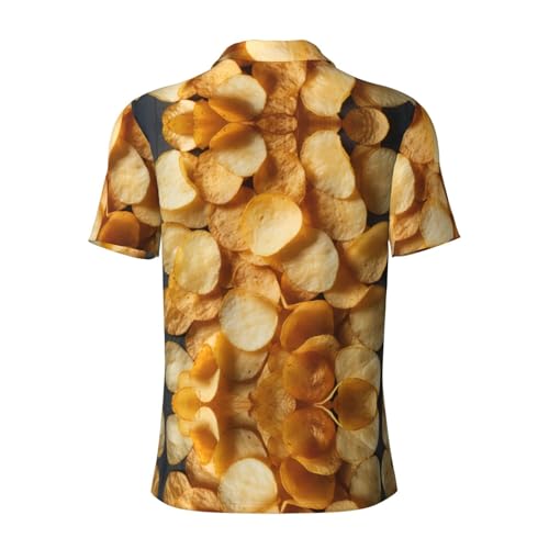 Potato Chips Print Polo Shirts Short Sleeve Tees Breathable Golf Work Outdoor Activities Casual Wear3