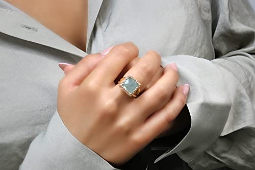 Bague aigue-marine or 14k gold filled anello gioieilli per moda - 5