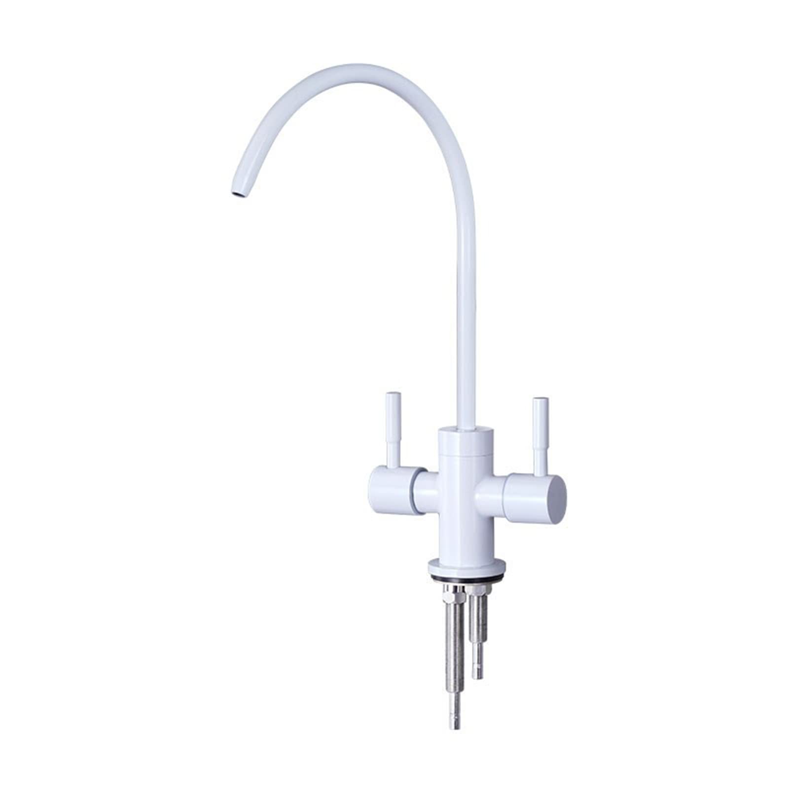 Aycdl White Water Filter Faucet Double Outlet Stainless Steel Single Cold Water Pure Water Faucets-B