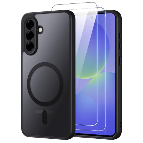 Oelrstfe do Samsung Galaxy A36 5G Pokrowiec kompatybilny z MagSafe 2 szt. Szkło hartowane, magnetyczne, półprzezroczyste, matowe, [odporne na wstrząsy klasy wojskowej] etui z glazurowaną tylną obudową