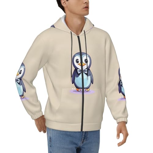 Sweat à capuche pingouin pour homme style streetwear idéal pour les sorties quotidiennes en automne