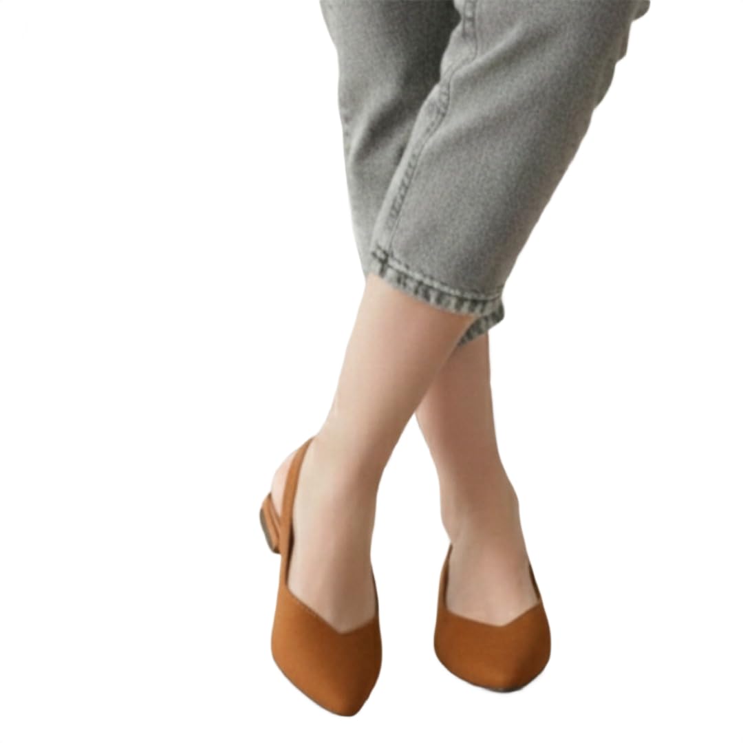Suede Casual Footwear for Womens Stylish Flat Chappl Bellies for Party Formal Wear Casuals Comfortable and Fashionable Flat bellies for Women & Girls Women's Pointed Toe Ankle Strap Flats, D'Orsay Style Pointed Toe Slip-On Shoes with Low Heel, Casual Comfortable Footwear-image-10