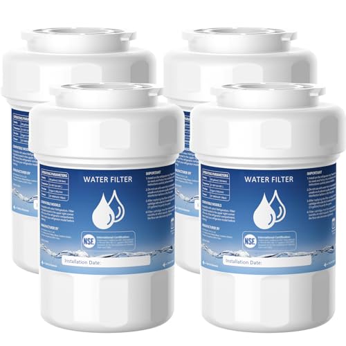 MWF Water Filter Compatible with GE® MWF®, SmartWater MWFP, MWFA, MWFINT, GWF, GWFA, HDX FMG-1, Kenmore® 9991, High Efficiency Filtration and Every 6 Months Value, NSF Certified, 4 Pack