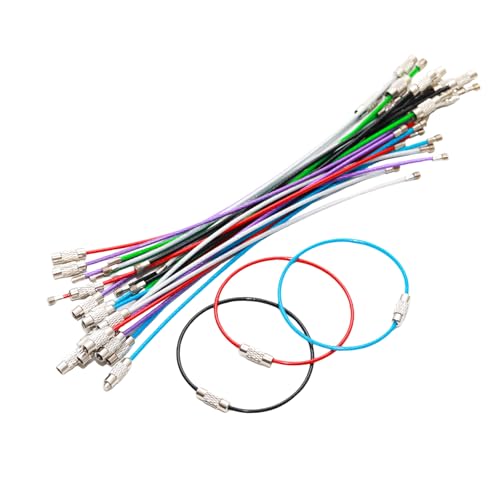 Pocoxll 30 Pack 5.9 Inch Cable Key Ring Wire Keychain,