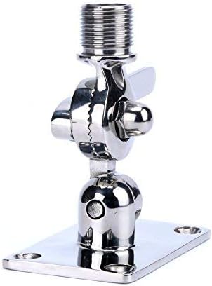 Amarine Made Marine VHF Antenna Adjustable Base Mount for Boats -Stainless Steel