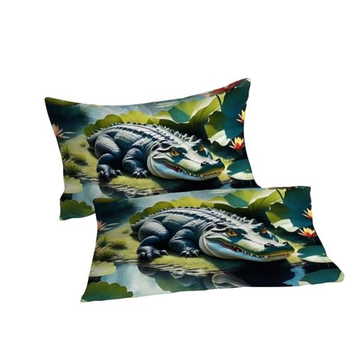 Crocodile de dessin animé : parure de lit douce pour de douces nuits